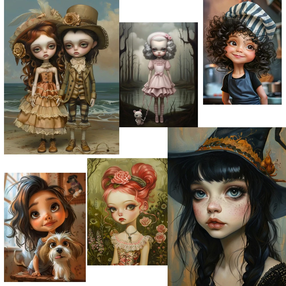 

Gothic Girl Cartoon 500 PCS Jigsaw Puzzles Challenging Family Activity Games for Gameroom Bedroom Decoration Gift Home Decor