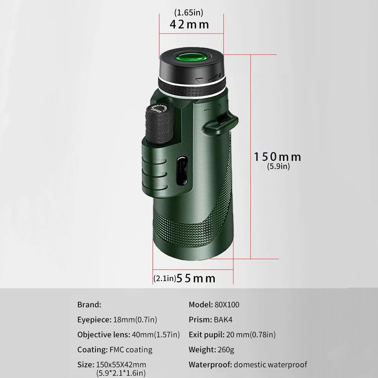 80x100 Portable Zoom HD 5000M Telescope Folding Long Distance Mini Powerful Telescope for Hunting Sports Outdoor Camping Travel