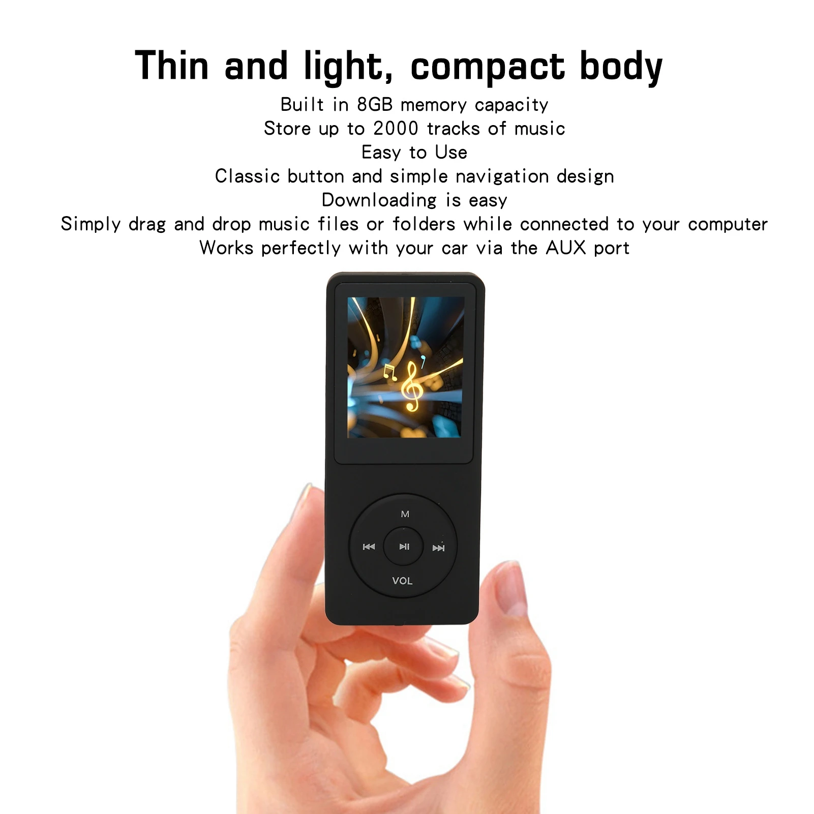 MP3 MP4 Player 1.8in Screen 64GB Expandable Electronic Book Support Recording Sports Music Player Multi Function for Travel