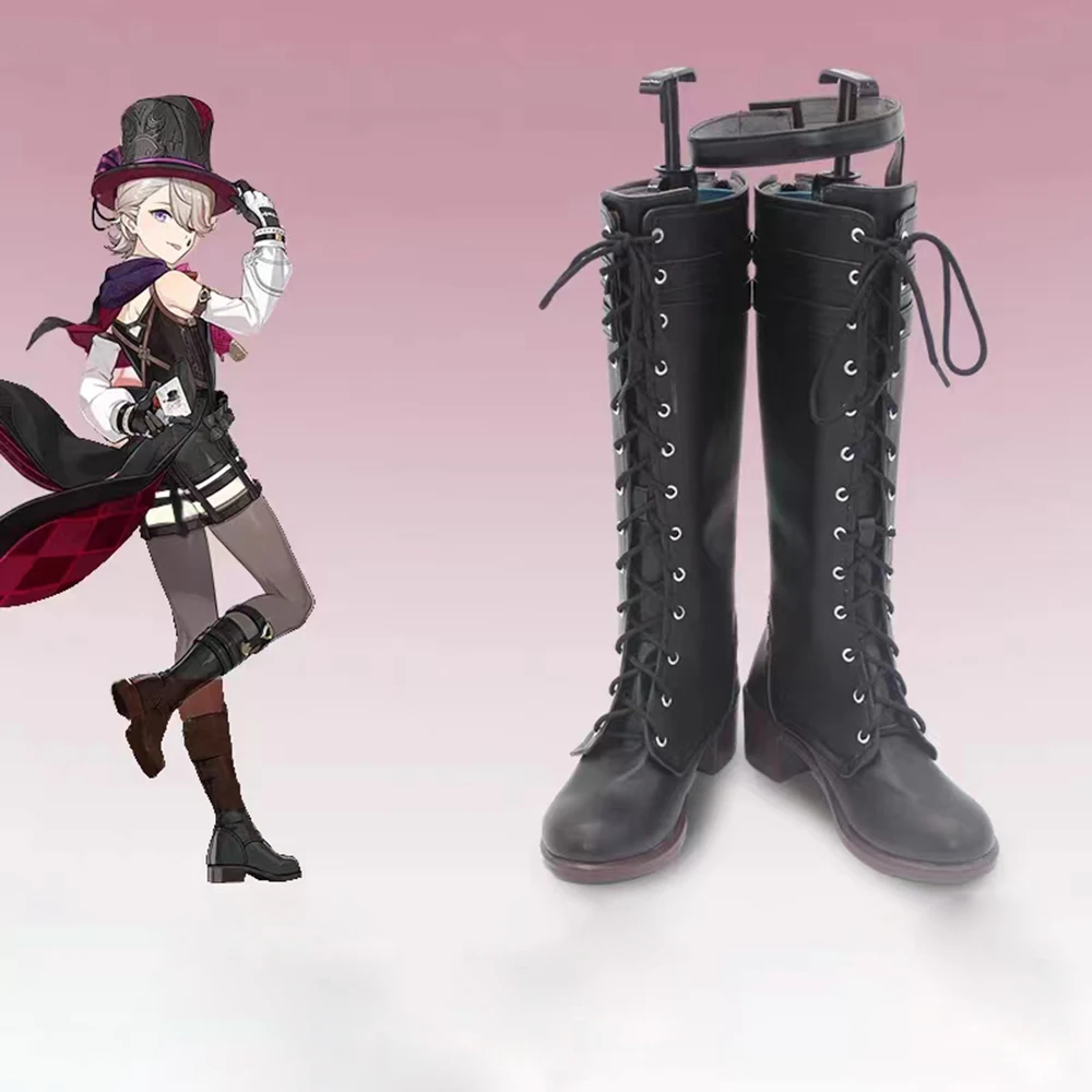 Nieuw Spel Cosplay Laarzen Genshin Impact Lynette Schoenen Halloween Aksesori Dibuat Sesuai Pesanan