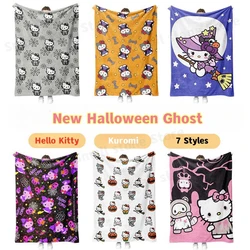 Sanrio Hello Kitty Halloween koc zimowy Sofa do salonu ciepły duży flanelowy koc biurowy wielofunkcyjny koc podróżny