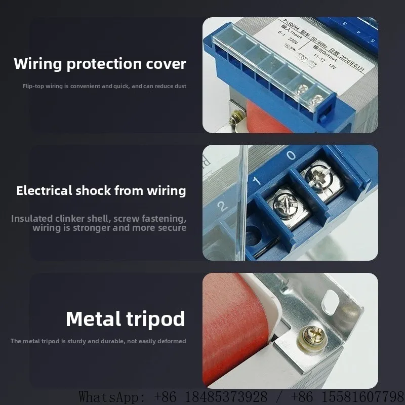 Single Phase Control Transformer Pure Copper Winding AC Step Down Transformer 380V Input Multi Voltage Output For Machine Tool