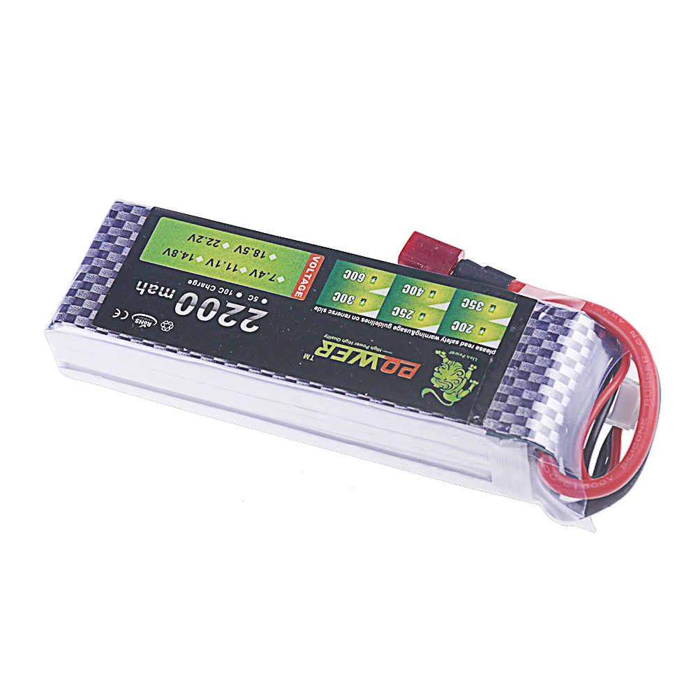 Batterie 11.1V 2200mAh 3s 60C veFuchsia pour hélicoptère RC, avion, quadrirotor, voitures, avion avec prise T JST count30 count60 3S 11.1v