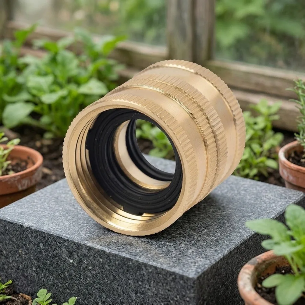 For Standard Garden Hoses 34 Inch Connector Brass Hose Connector For Garden Irrigation Enhanced Grip Hose Fitting