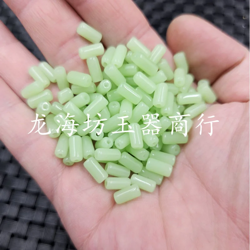 1pcGrape Green Straight Tube Scattered Beads Imitation Aventurine as Right as Rain BeadsdiyBracelet Necklace Accessories Beads W