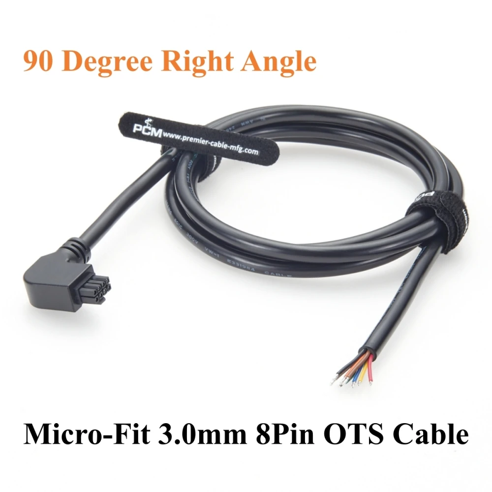 Right Angle Micro Fit 3.0mm 8 Pin Female Housing Power Signal Cable 90 Degree Micro-Fit Connector Harness for Custom Wiring