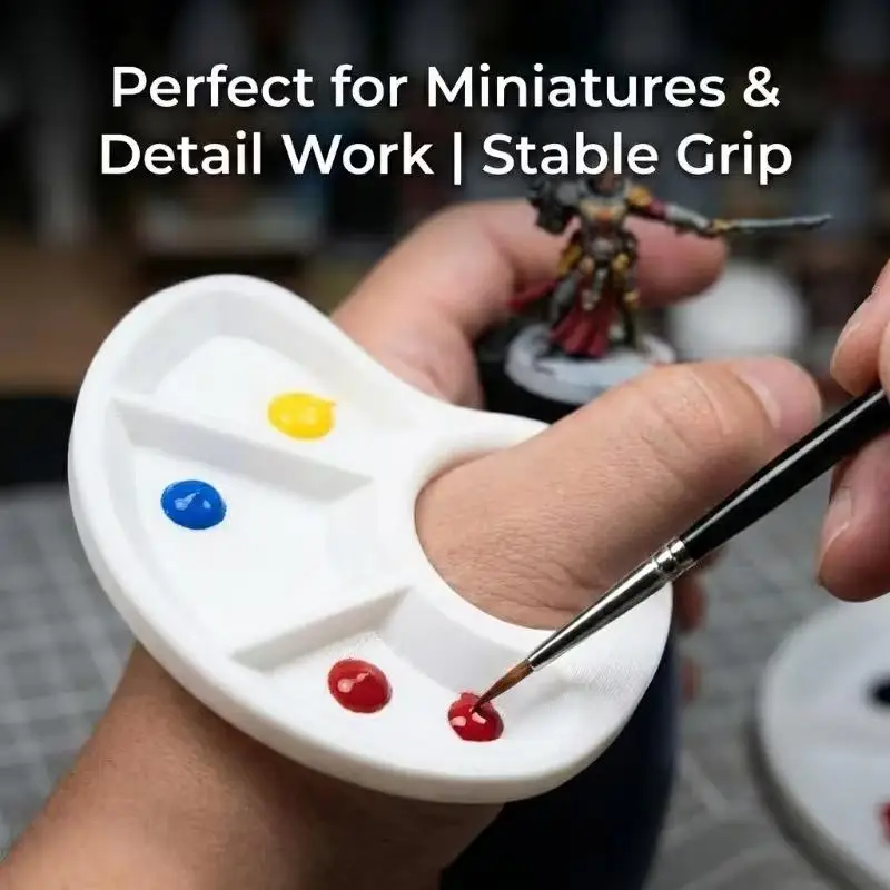🔈1Pcs 3D Printed Portable Thumb Palette, Color-Coded Single-Color Plastic Palette For Acrylic, Watercolor & Oil Paints