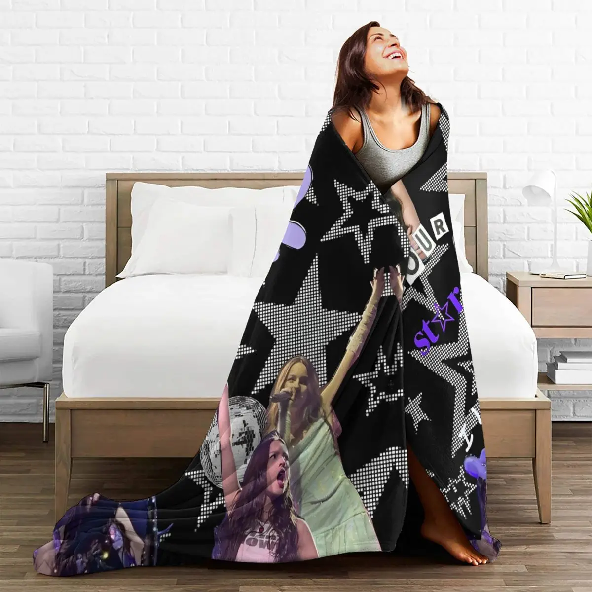 Soft Warm Blanket Travel Office Olivia Vampire Rodrigos Sour Throw Blanket Flannel Bedspread For Bedroom Pattern Sofa Bed Cover