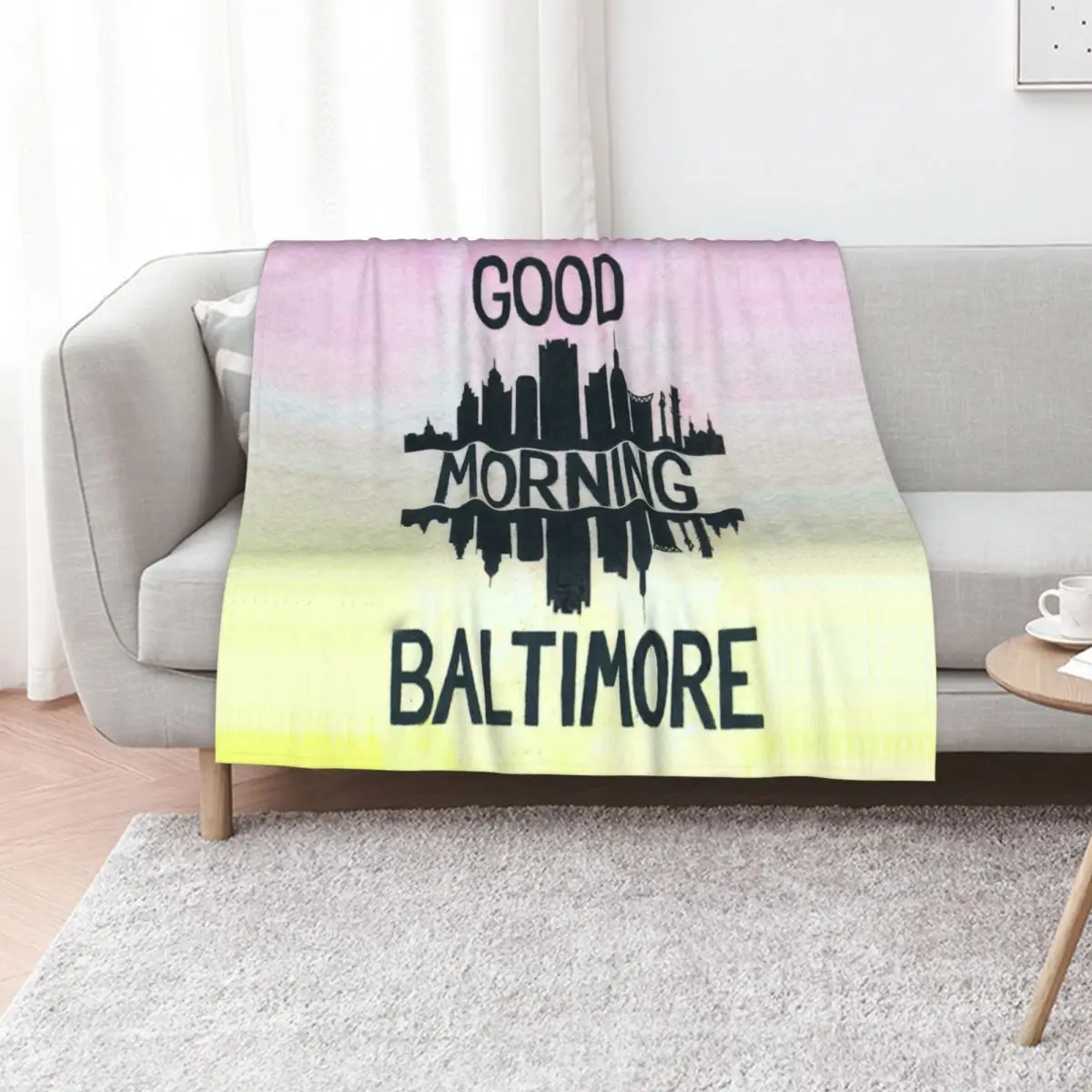 Laca para el cabello: ¡Buenos días, Baltimore! Manta para pícnic, decoración navideña, saco de dormir, mantas suaves de cuadros para una sola persona.