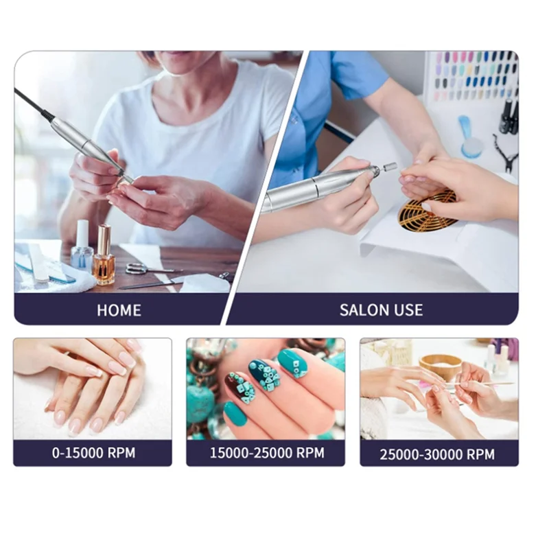 Draagbare elektrische nagelboor V5 Professionele nagelslijper Penstijl Oplaadbare nagelpolijstmachine Machine Nail Art Machine-A21R