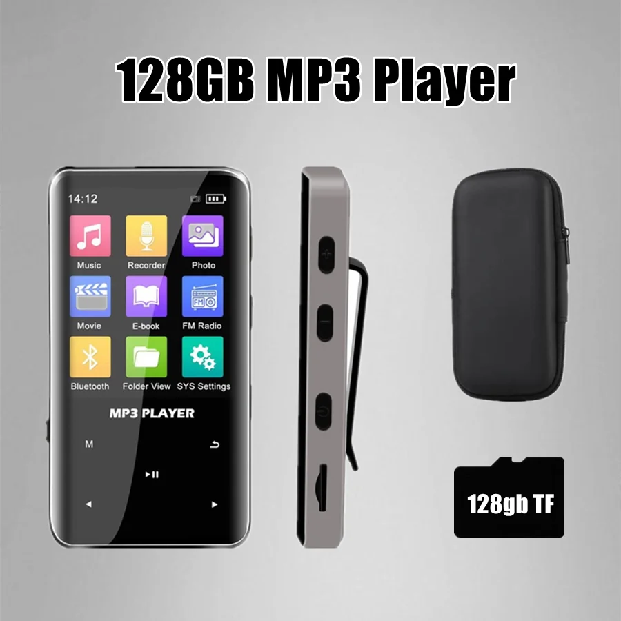 

Portable 128gb MP3 Player Bluetooth HiFi Lossless Music Stereo Speaker Mini MP3 Video Playback With FM Radio Recording Walkman