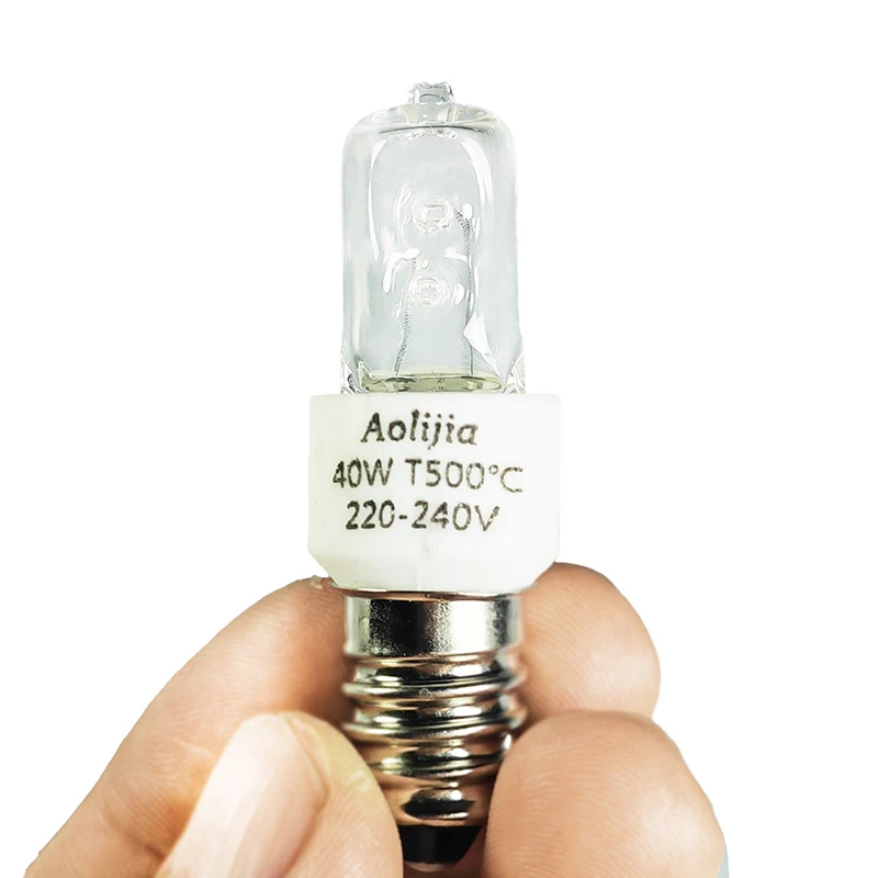 25W/40W E14 เตาอบหลอดไฟ 220-240V ปลอดภัยหลอดฮาโลเจนเตาอบอุณหภูมิสูง 500 ℃   หลอดไฟไมโครเวฟสําหรับเครื่องเป่าแบบทนทาน
