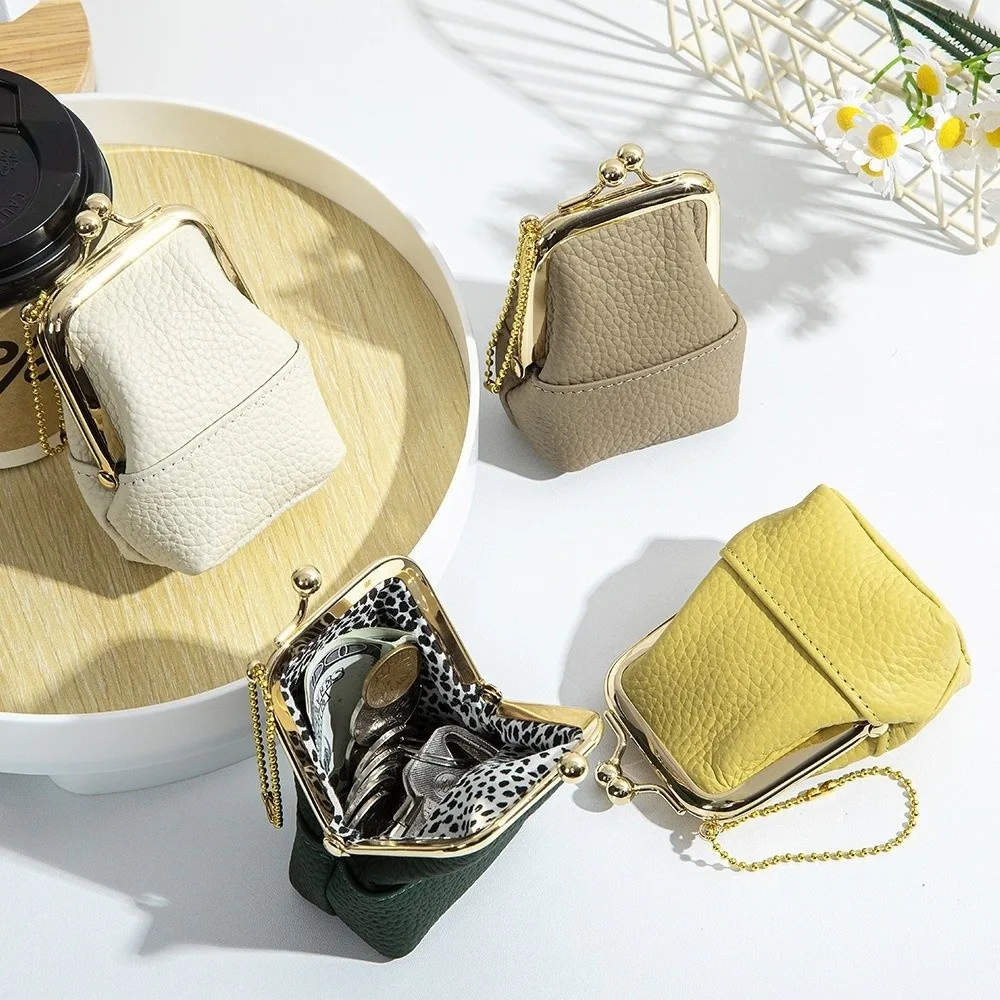 PU Leather Kisslock Coin Purse Tiny Size Women Design Multi-purpose Bag Multi-purpose Kisslock Closure Mini Jewelry Case