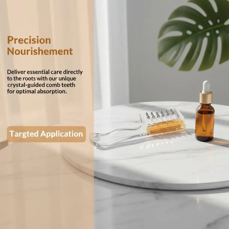 Unisex Essential Oil Applicator Massage Comb Built-in Liquid Reservoir Rolling Head Massager for Dry Damaged Hair Repair
