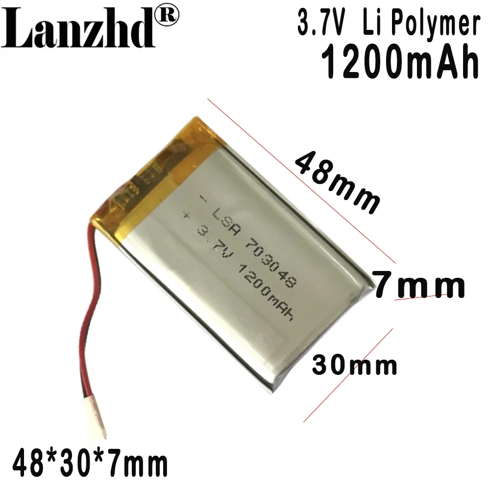 703048 Polymer Lithium Battery 3.7V 1000mAh For Bluetooth speaker Game console Power supply