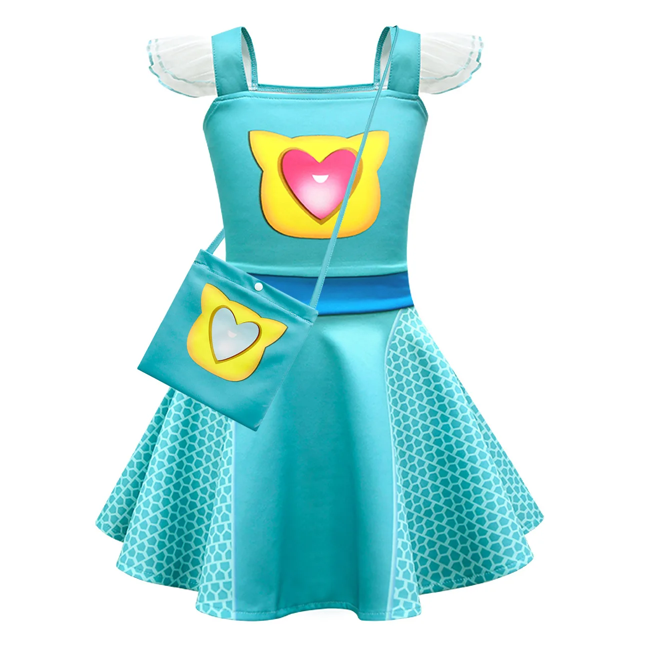 Super Kitties Princess Dress for Kids Girl Anime Cat Cosplay Costumes Sling Ballet Vestido Summer Clothes Children Birthday Gift