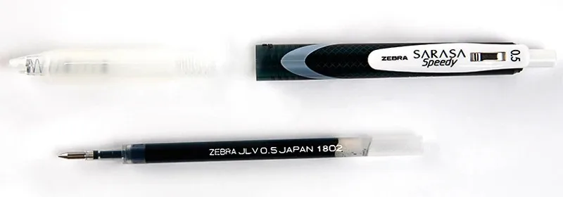 3 Stück Japan ZEBRA Gelstift 0,4/0,5 mm JJZ33 Sarasa Speedy Black Carbon Smooth Schnelltrocknend Unterschrift Kawaii Schulbedarf – Detail 2