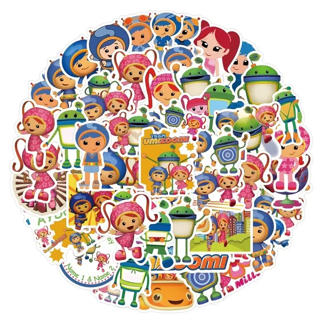 55pcs Children's Mathematics Enlightenment Animation Team Umizoomi Graffiti Stickers Teaching Materials DIY Kids Classics Toy 2