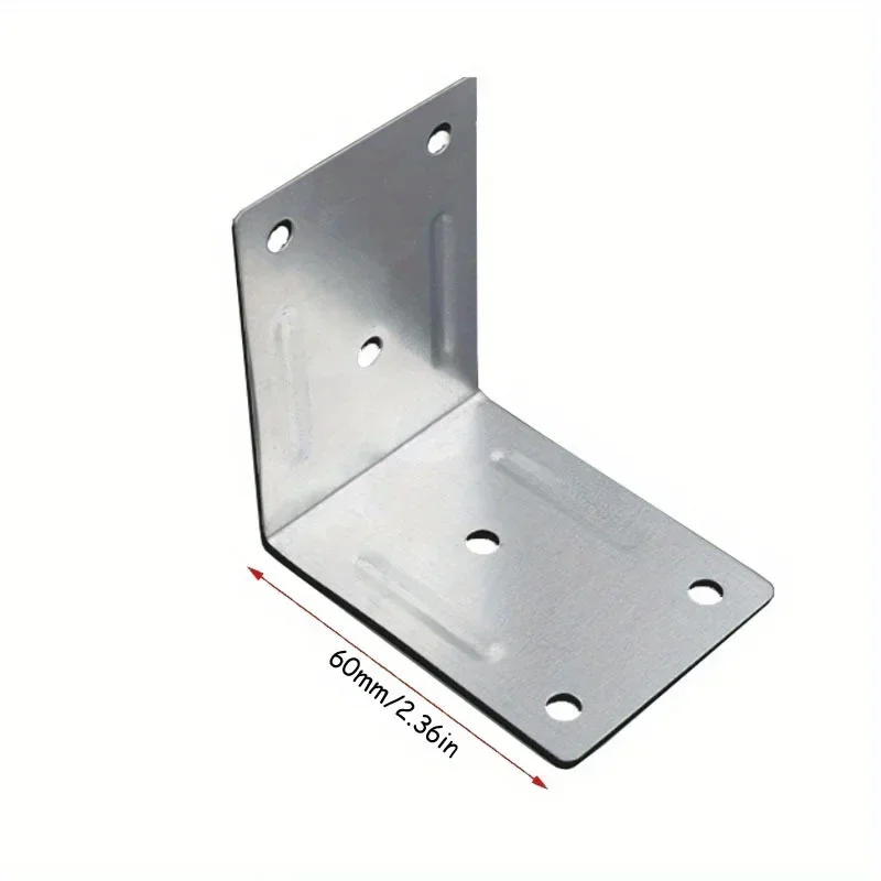 10pcs Brackets Flat Corner Brace Plates Metal Repair Stainless Steel Plates for Wood Fixing Connector Fixing Brackets Shelves