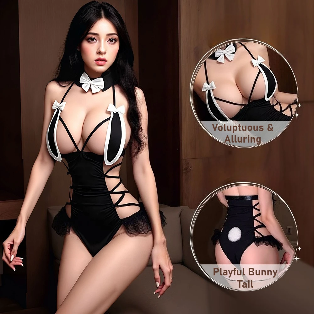 

Sexy Bunny Girl Costume - Cute Maid & Catwoman Roleplay Lingerie Set, Erotic Cosplay Outfit