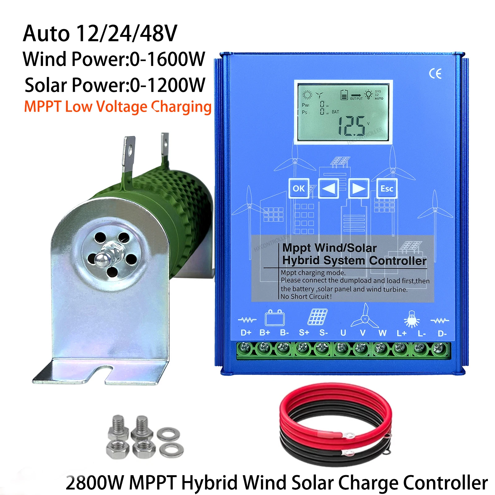 

MPPT 2800W 2200W 2000W 1400W 1200W Hybrid Wind Solar Charge Controller Boost Charging Regulator For 12V 24V 48V All Battery