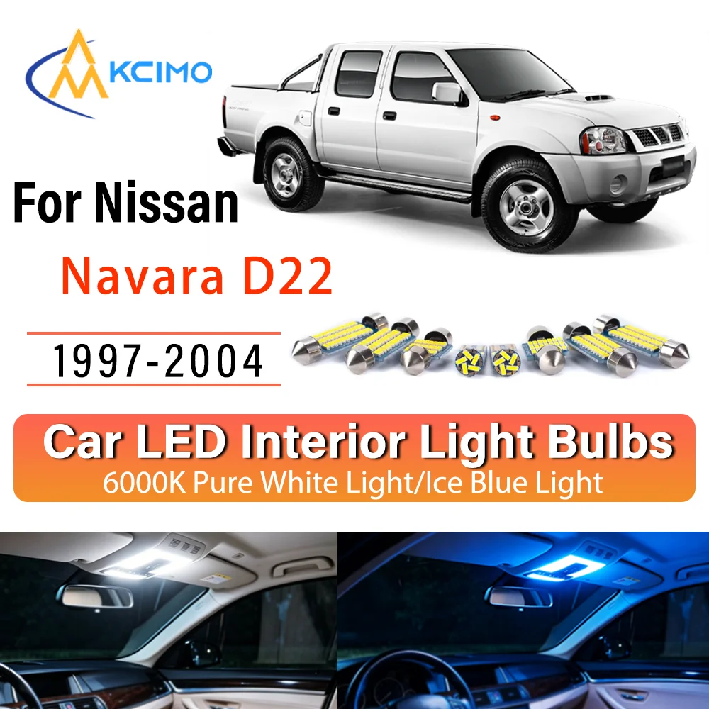 Kit de remplacement d'éclairage intérieur LED à lueur persistante pour Nissan Navara D22 1997-2004 1998 – Amélioration des lampes de dôme, de lecture, de coffre et de habitacle