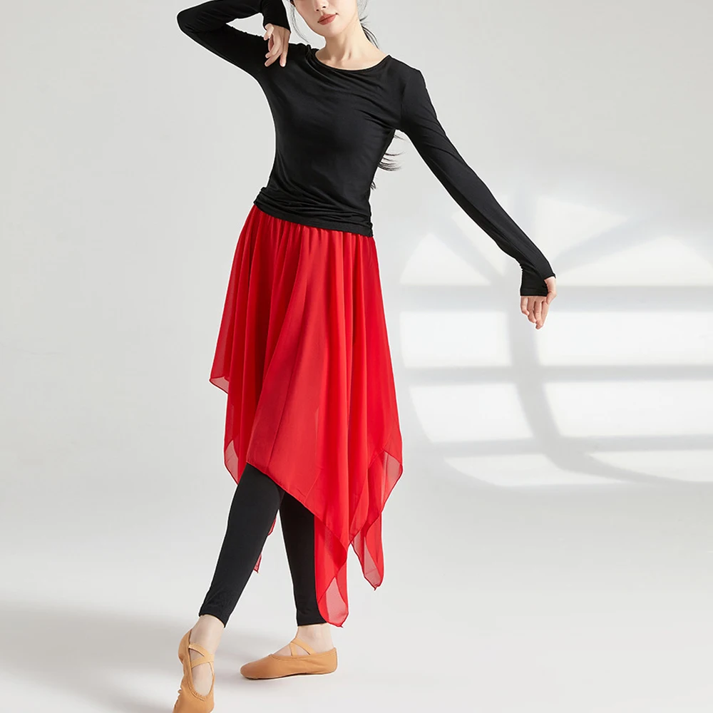 

Black Red Pink Blue White Sporty Gym T Shirt Woman O Neck Full Sleeve Top Women Clothing Modern Dance Yoga Slim Stretch Shirts