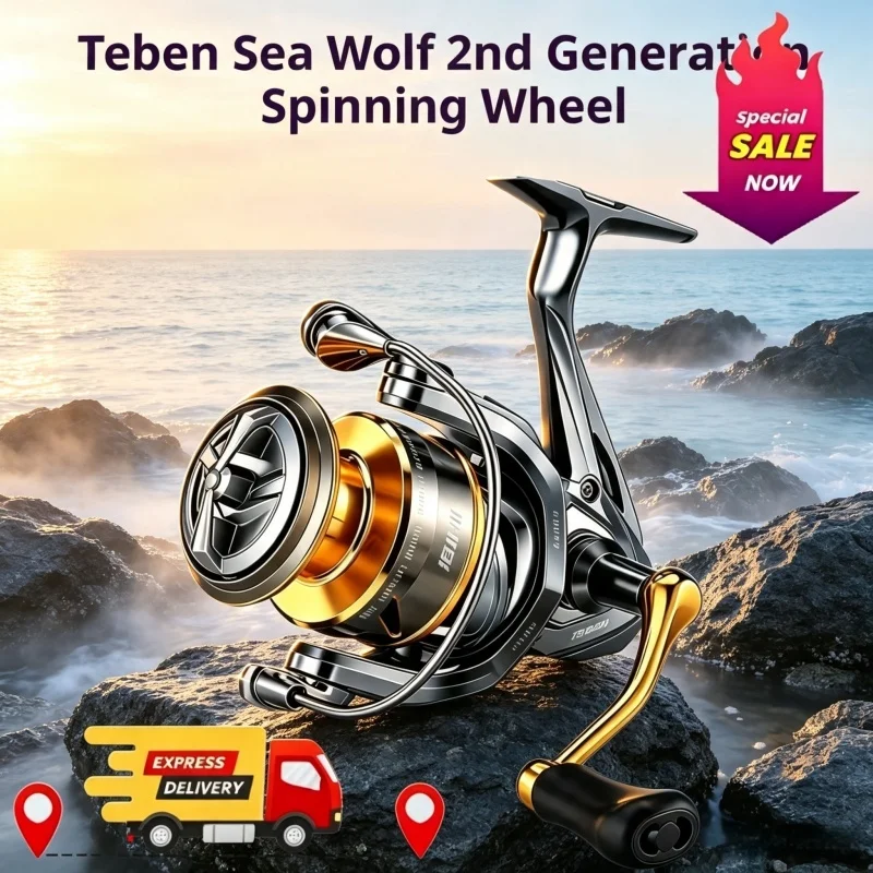 Teben Sea Wolf second-generation spinning wheel  corrosion-resistant metal fishing wheel  suitable for sea fishing  rock fishing