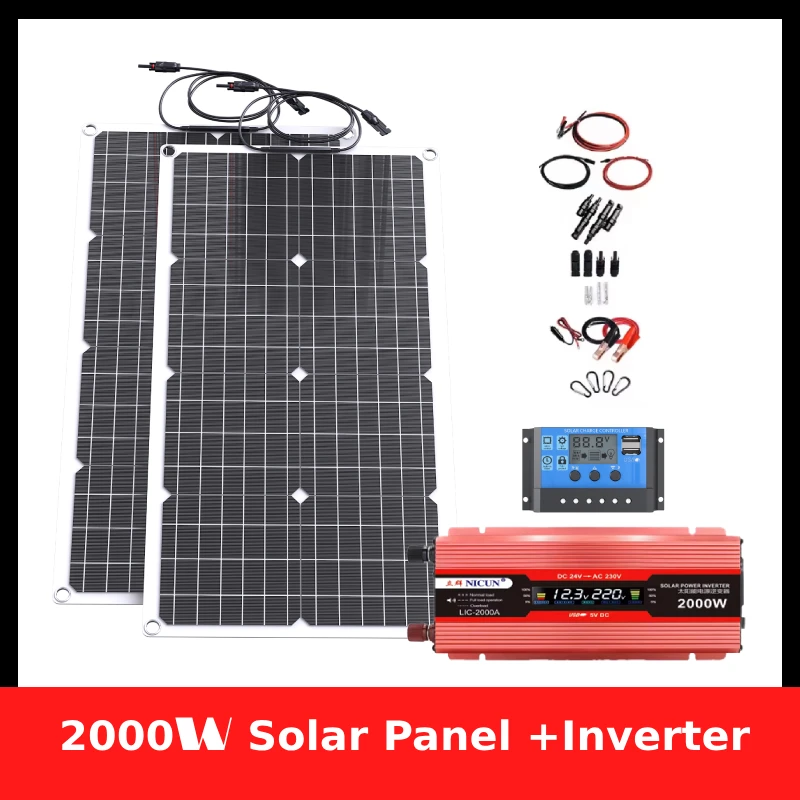 Solar Panel Inverter 4000W/110V-220V Solar Controller LED Display Bildschirm Solar Power Generation Intelligente lade Board