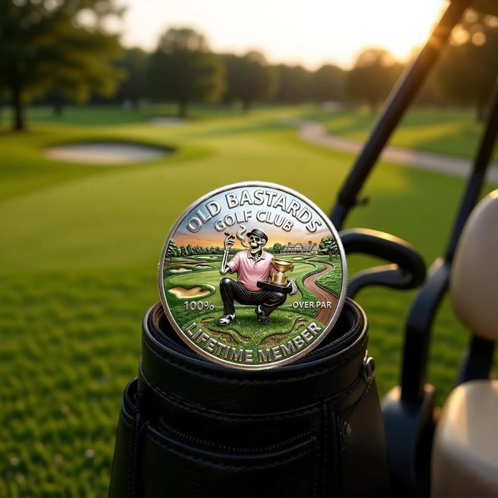 Collectible Humorous Keepsake Double-Sided Engraved Pattern Golf Themed Collector Coin For Fans Adults Children Elderly Home