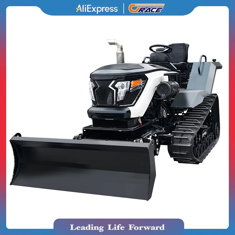

New CE Approved Agricultural Mini Rubber Crawler Tractor 80hp 100hp 120hp Diesel Engine Rotary Tiller With Seeder