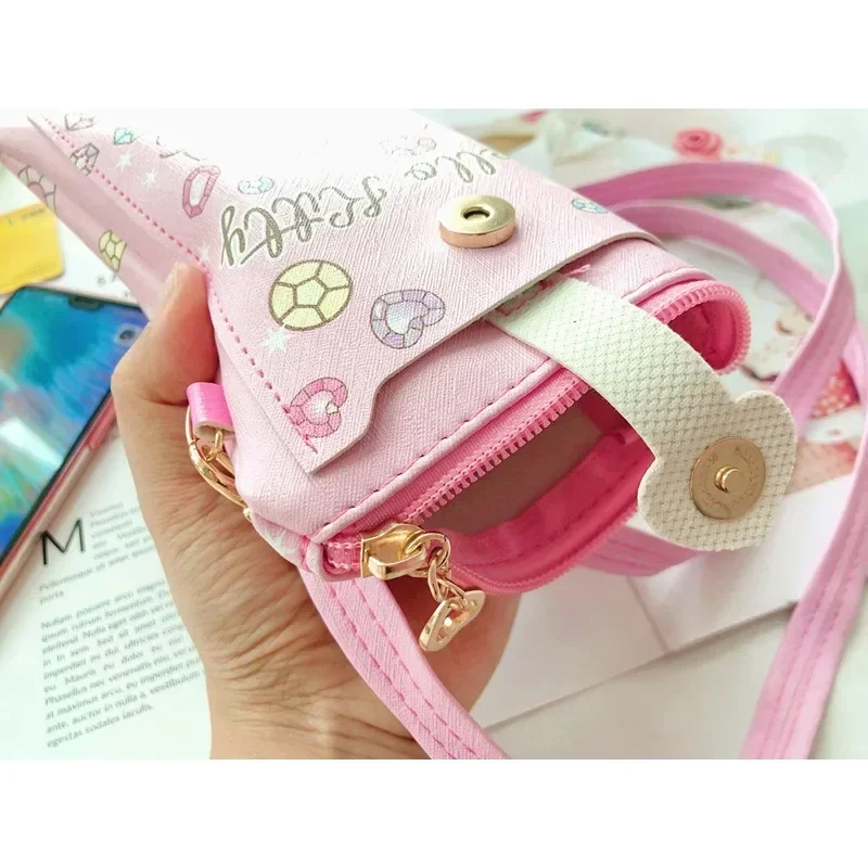 Sanrio Hello Kitty Card Holder Coin Purse Lanyard Backpacks Kids Cartoon Anime Kuromi Student Bus ID Card Bags Purse Bag Lanyard