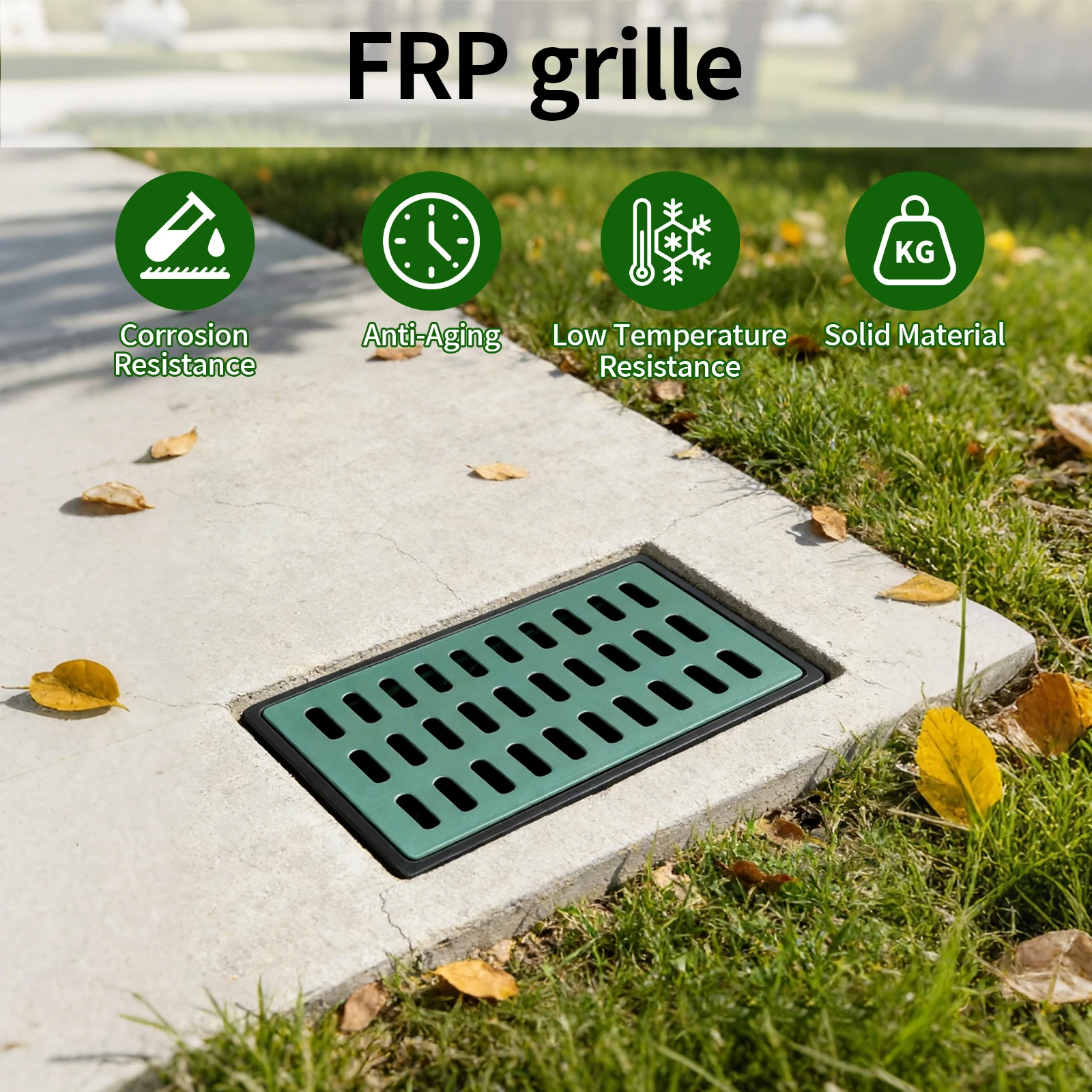 

Квадратный ливневый лоток с решеткой из стекловолокна и корзиной для мусора, большой дренажный лоток для двора/водосточного желоба/газона/муниципальных трубопроводов