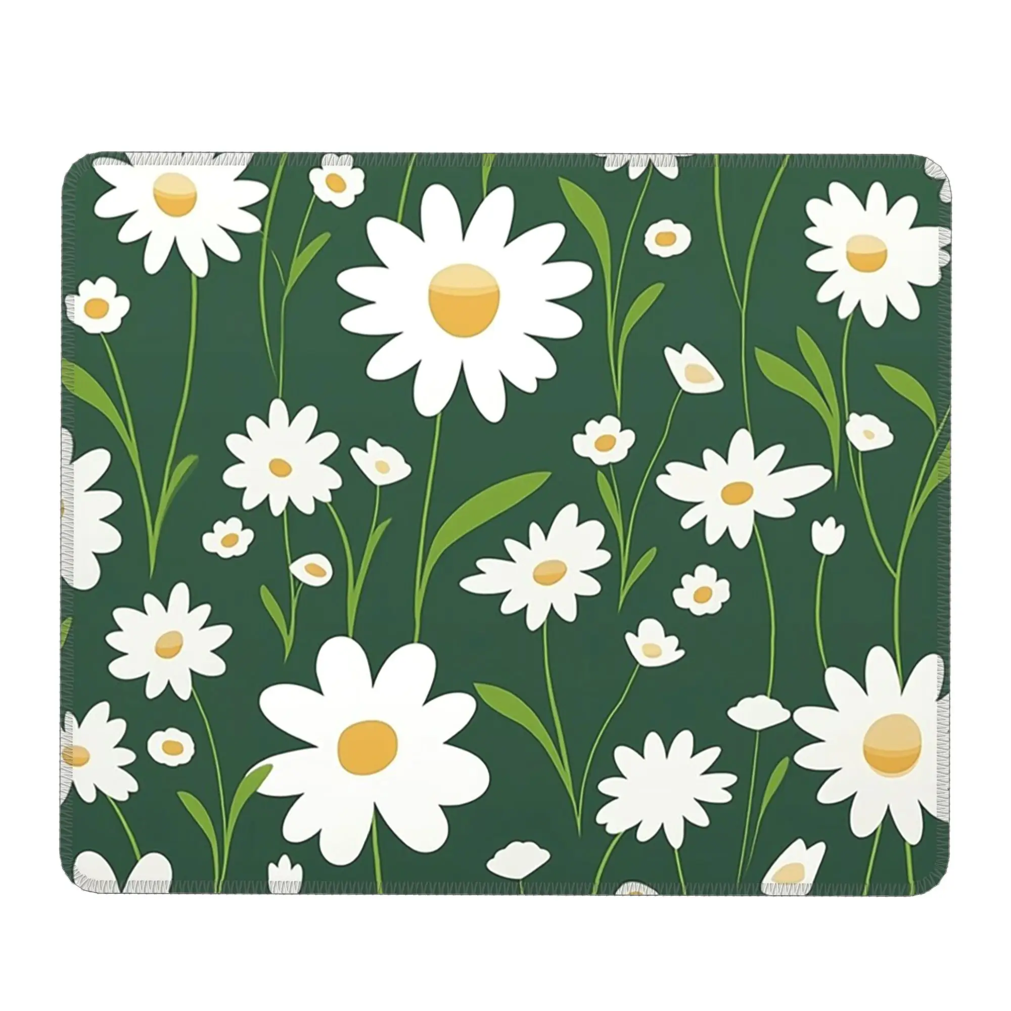Adorable Daisy In Green Background Mouse Pad Computer Keyboard Mouse Mat Gamer PC Laptop Desk Mat Office Accessories Table Mats