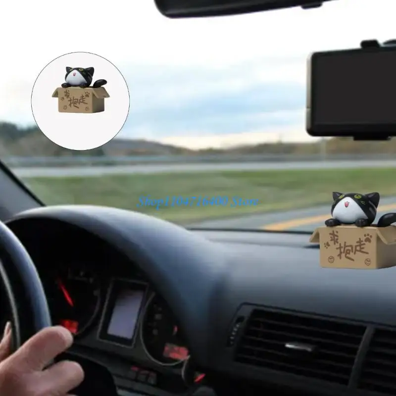 

y1gd Animal Car Accessory Puppy Safe PVC Meow Dashboard Ornament for Auto Interior Decoration Gift