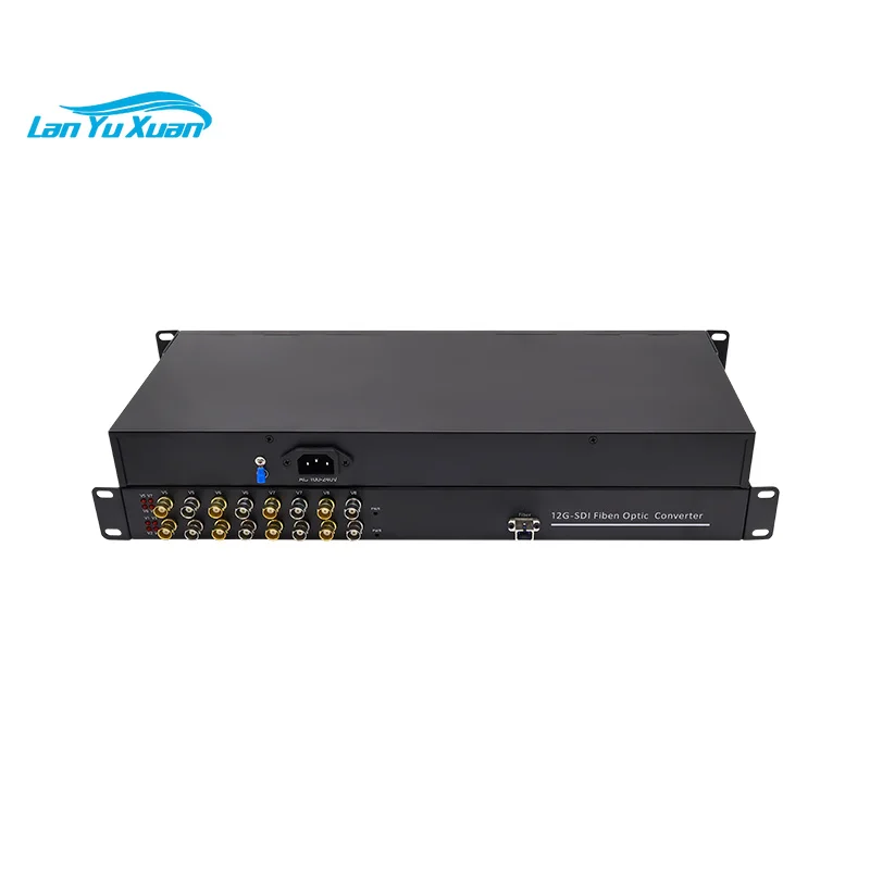 Bi-directional 4CH 12G-SDI Fiber Converter SC Single Mode 10KM 12G-SDI Fiber Extender 1U Rack-Mount Metal Chassis