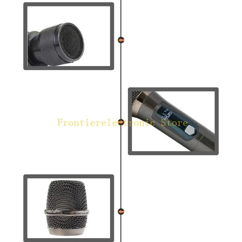 G8DB ワイヤレスマイクシステム UHF 周波数 2 つのダイナミックマイク付き 強力な干渉防止マイク 2 チャンネル