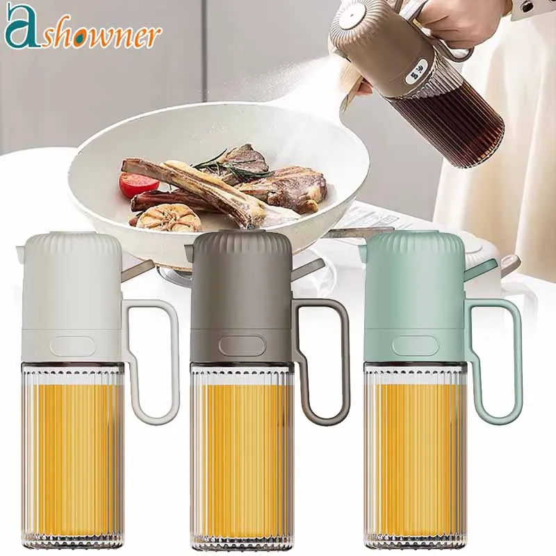 250ml Kitchen Oil Spray Bottle Glass Cooking Anti-leakage Olive Oil Storage Bottle BBQ Air Fryer Oil Dispensers Sprayer Mister