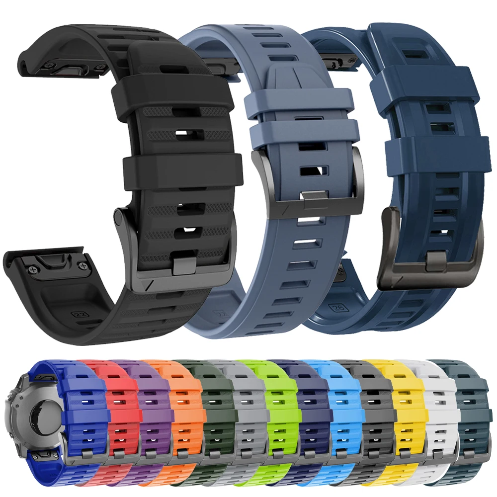 

QuickFit 22 мм 26 мм Ремешок для умных часов 1:1 Официальный ремешок для Garmin Fenix 6 6X Pro 7 7XPRO 5Plus Epix Instinct Силиконовые ремешки для часов