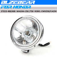 Motorcycle Universal DC 12V Headlight Headlamp For Harley 883 HONDA Steed VLX 400 Shadow 600 Magna 250 Chrome Running Light