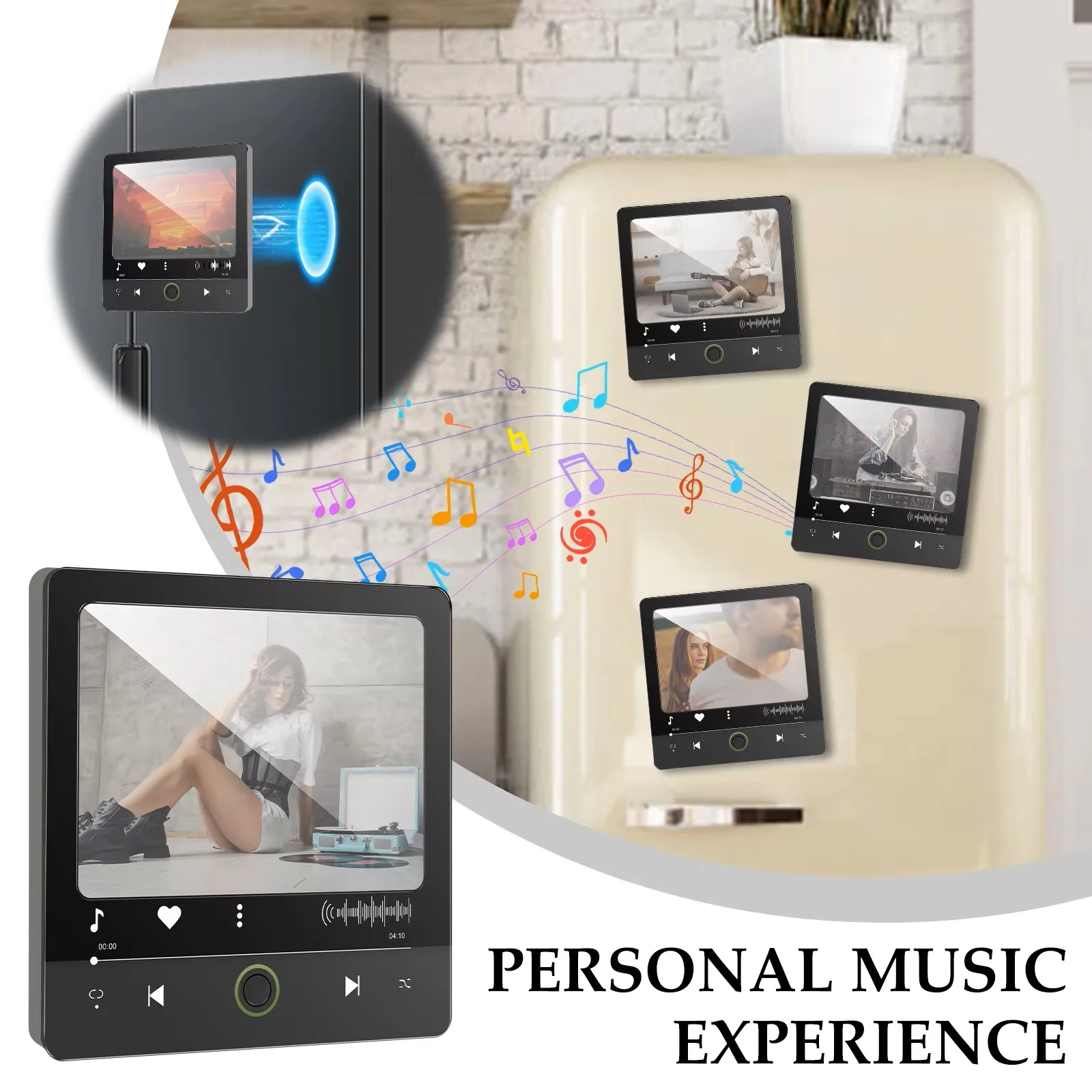 Personalised Fridge Magnet with Music Box DIY Music Fridge Magnet Decor Fridge Magnets CD Covers Music Player Anniversary Gifts