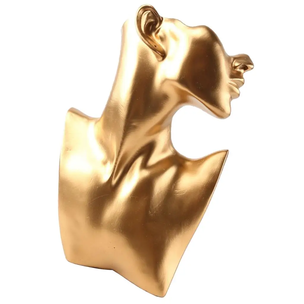 Resin Mannequin Jewelry Showcase Rack for Necklace Earrings Display Stand Holder Head Bust Model Shop Retailer Jewelry Organizer