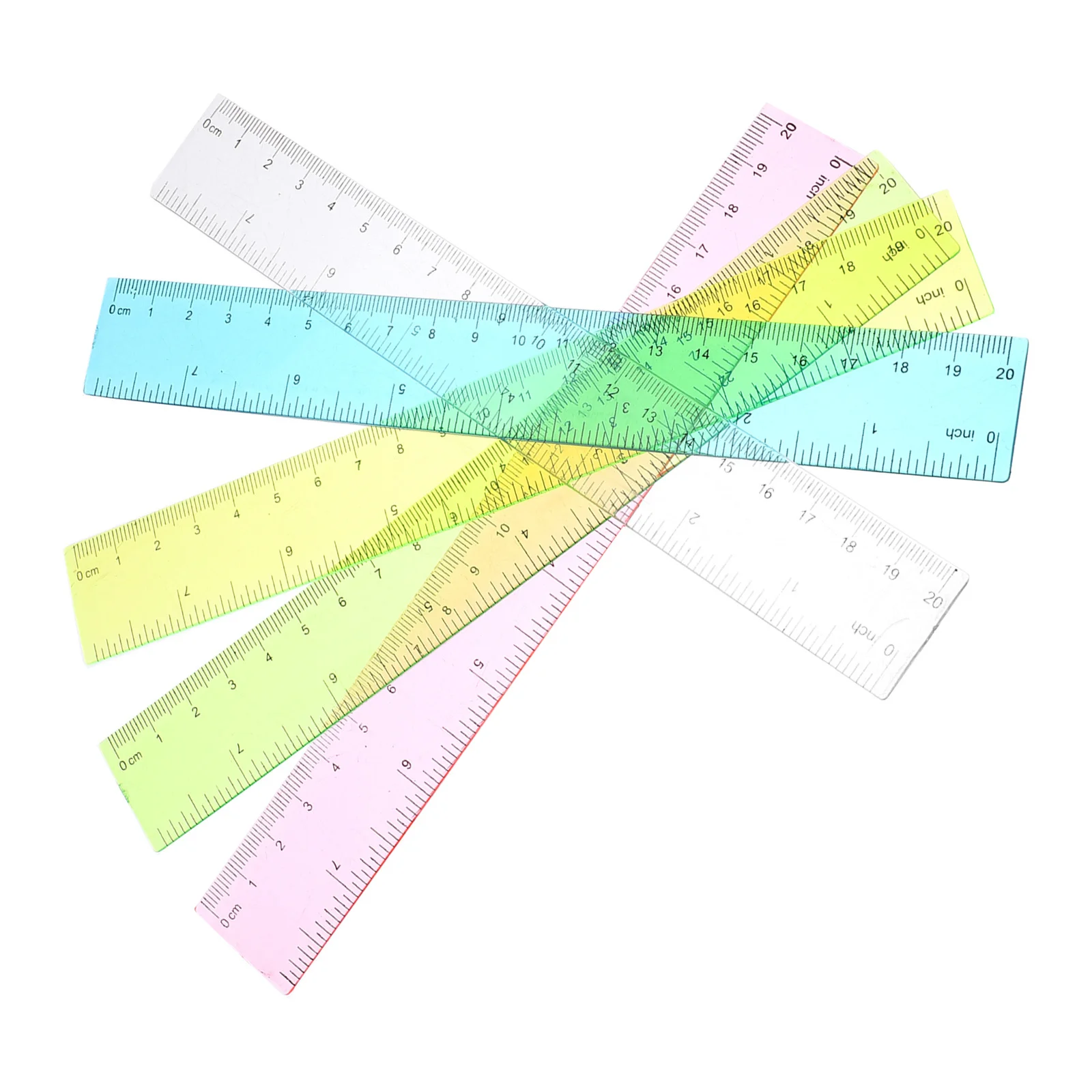 5Pcs Plastic Ruler Flexible Measuring Tool for Artists Designers Students Professional Drawing Accessory