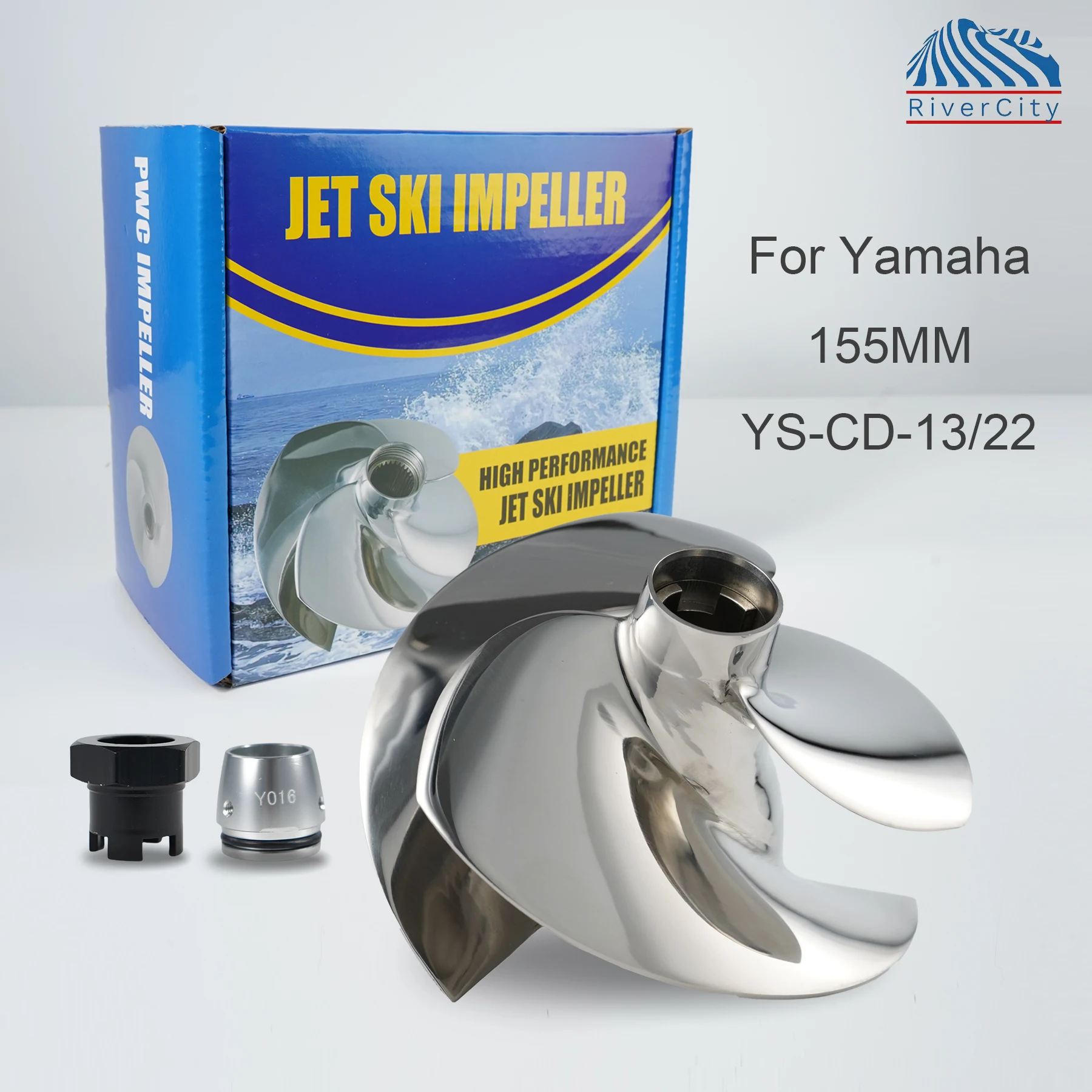 Jet-Ski Impeller fit Yamaha FX1800/GX1800 SHO Wave Runner FX Cruiser GP1800 YS-CD-13/22 3 Blade 155MM PWC BRP Parts Impeller