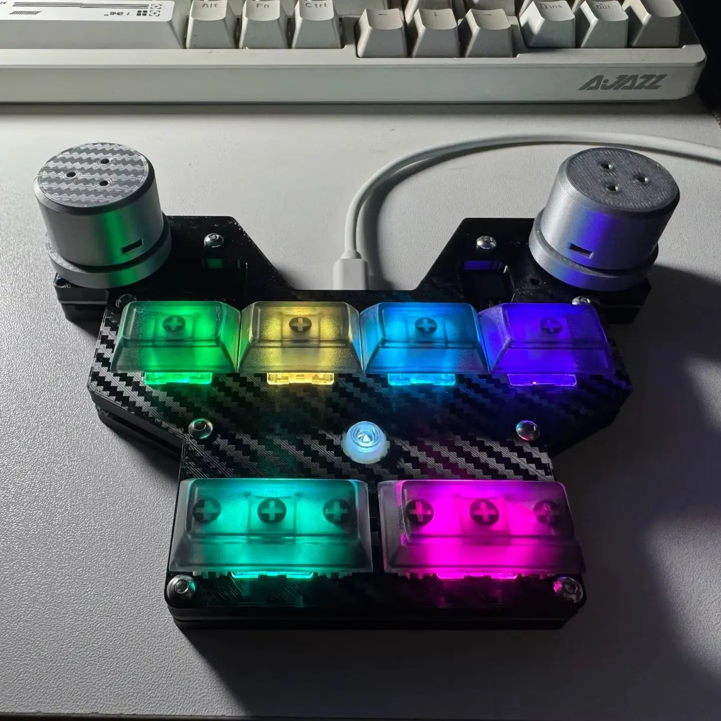 Compact 3D Printed SDVX Mini Controller with Hall Knobs, Magnetic Switches, 1000Hz Return Rate & RGB Light Effects