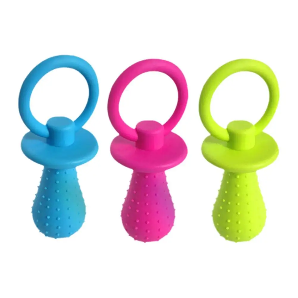 Rubber Dog Pacifier Toy With Bell For Teething - Pet Vocalization Toy And Chew Toy Supplies Pet Dog TPR Pacifier Toy