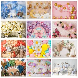 Mocsicka Balloon Cake Smash Photography Backgrounds Boy Girl 1st Birthday Party Decor Baby Backdrop Photo Studio Photocall Props