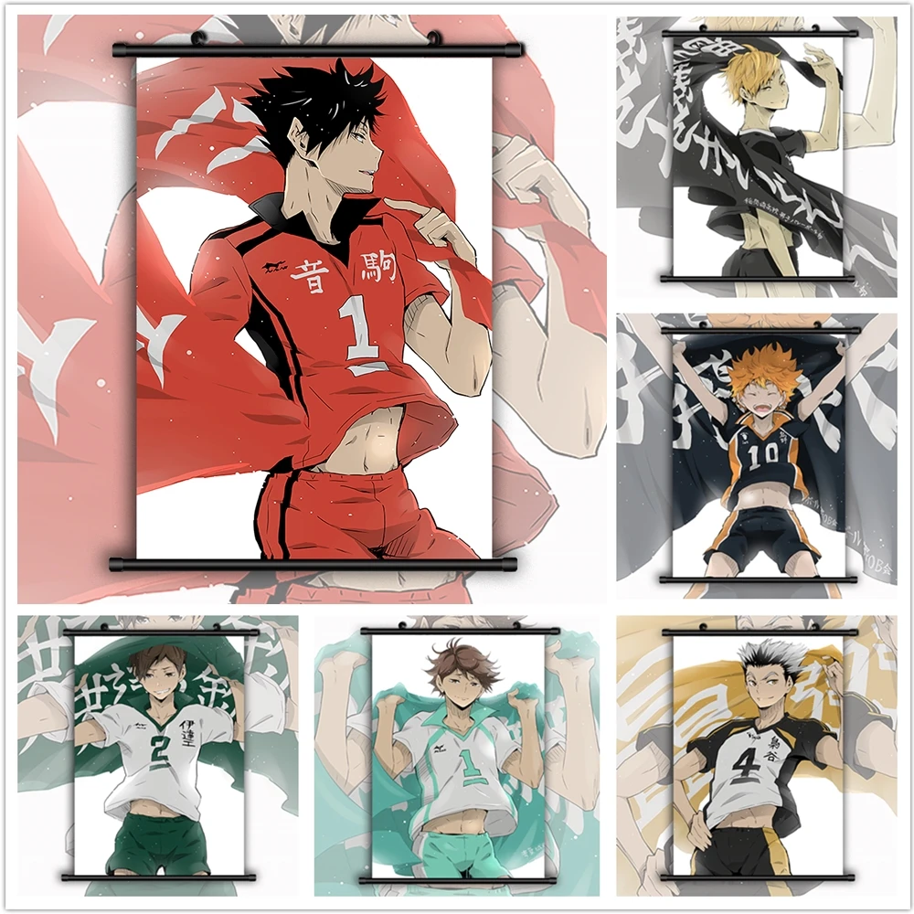 Canvas Panting Poster Character Haikyuu!! Banner Flag Anime Wall Art Poster And Prints Living Room Decoration Home Decor Modern