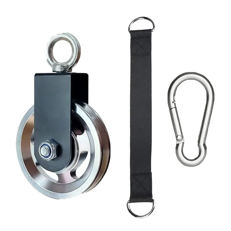 for Fitness Pulley Silent Aluminum Alloy Pulley High Pull-down Household and Commercial DIY Squat Frame Hard Pulley Accessories
