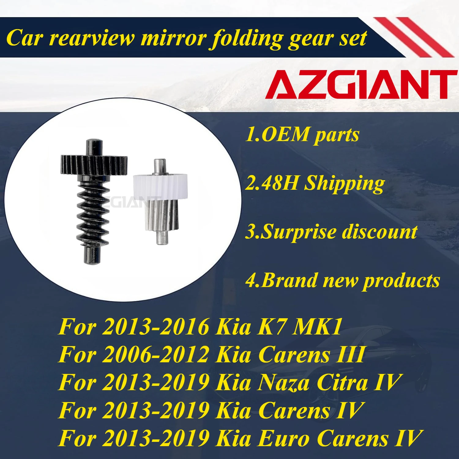 

AZGIANT Car rearview mirror folding gear set for 2013-2016 Kia K7 MK1/Carens III 2006-2012/Naza Citra IV 2013-2019 new parts